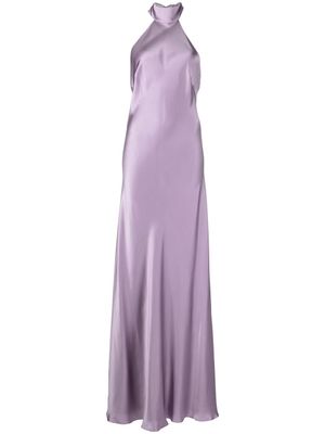 Michelle Mason robe longue à dos-nu - Violet