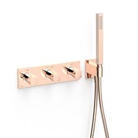 Douchekraan Tres B-System | Inbouw | Thermostaatkraan | Excl.Inbouwdeel | 3-weg | Rechthoek | 24k Rose goud