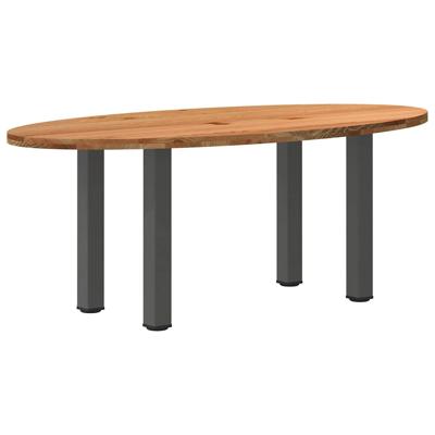 Eettafel 200x100x74 cm ovaal massief eikenhout lichtbruin