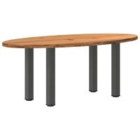 Eettafel 200x100x74 cm ovaal massief eikenhout lichtbruin