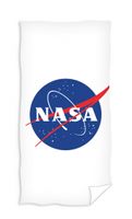 Carbotex strandlaken Nasa 140 x 70 cm polyester wit/blauw - thumbnail