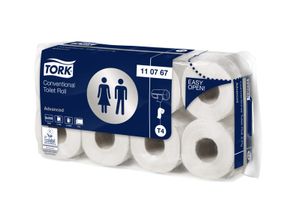 Tork toiletpapier Advanced, 2-laags, systeem T4, 250 vellen, pak van 8 rollen