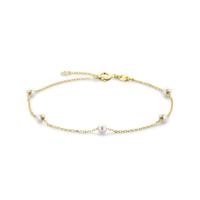 14k Gouden Armband met Zoetwaterparels - Verstelbaar 16,5-18,5 cm