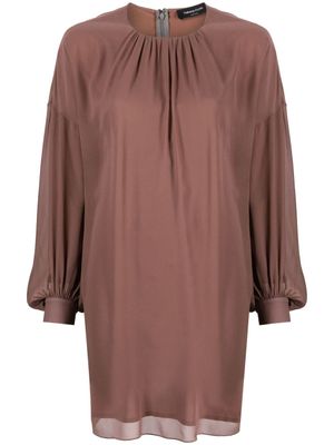 Fabiana Filippi robe courte à fronces - Marron