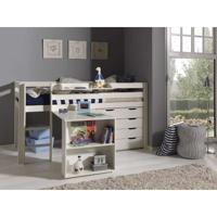 Leen Bakker - Vipack Halfhoogslaper Pino Met Bureau En Ladekast - 114x105,4x209,4 Cm - MDF - Wit - 105.4x114x209.4 Cm