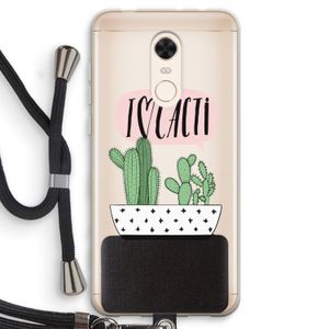 I love cacti: Xiaomi Redmi 5 Transparant Hoesje met koord