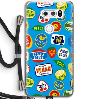 Fruitsticker: LG V30 Transparant Hoesje met koord