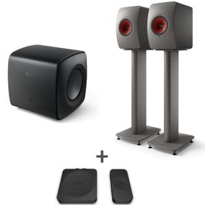 KEF Tweedekans: Combi Deal LS50 Wireless II + S2 stands + KC62 + KW1 - Grijs/Zwart