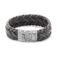 Rebel & Rose Big Braided Raw Vintage Black-Earth Armband L - thumbnail