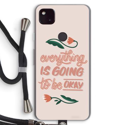 Optimistic flower girl: Pixel 4a 5G Transparant Hoesje met koord