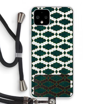 Moroccan tiles: Pixel 4 Transparant Hoesje met koord