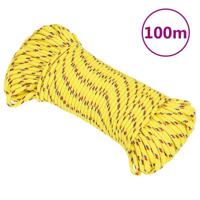 VidaXL Boottouw 5 mm 100 m polypropyleen geel