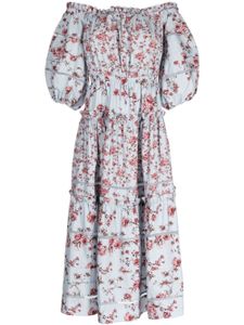 Marchesa Rosa robe fleurie Ayana à épaules dénudées - Bleu