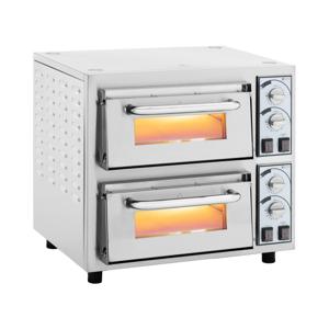 pizzaoven - 2 kamers - 4400 W - Ø 35 cm - vuurvaste steen - Royal Catering