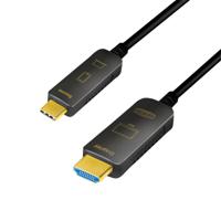 LogiLink CUF0102 video kabel adapter 20 m USB Type-C HDMI Type A (Standaard) Zwart - thumbnail