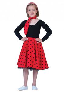 Meisjes rock n roll rok rood