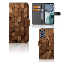 Book Style Case voor Motorola Moto G62 5G Wooden Cubes