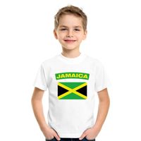 T-shirt Jamaicaanse vlag wit kinderen XL (158-164)  -