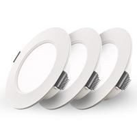 Set van 3 Georgia LED platte Inbouwspots wit - 3W 155lm - Rond - 6500K Daglicht Wit - Ø100 mm - IP20 voor binnen - Inbouwdiepte 25mm