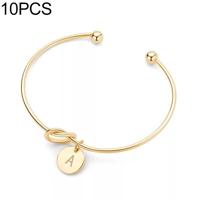 10 stuks legering brief een armband slang ketting charme armbanden (goud)