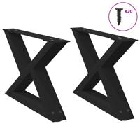 Salontafelpoten 2 st 60x(30-31,3) cm staal zwart