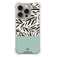 iPhone 15 Pro shockproof hoesje - Abstract mint palms