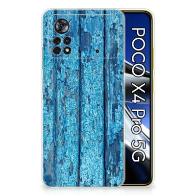 Xiaomi Poco X4 Pro 5G | Bumper Hoesje | Wood Blue