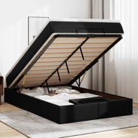Ottoman bed met matras 120x190 cm kunstleer zwart