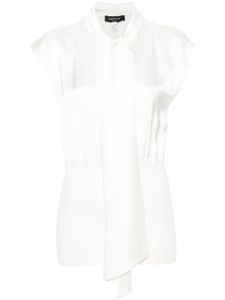 Fabiana Filippi blouse volantée à col noué - Blanc