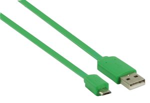 Valueline USB2.0-A - USB2.0-Micro B, 1m USB-kabel 2.0 USB A Micro-USB B Groen