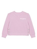 Balmain Kids logo-print cotton sweatshirt - Rose - thumbnail