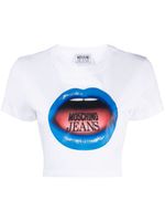 MOSCHINO JEANS t-shirt crop à imprimé graphique - Blanc