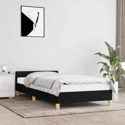 Bedframe met hoofdeinde zonder matras 90x190 cm stof zwart