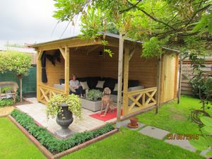Interflex Hoekpaviljoen P5155 513x350 cm 40 mm vuren groen geÃ¯mpregneerd- Puntdak- Hout- Interflex