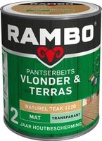 Rambo Pantserbeits Vlonder & Terras Mat Transparant - 1 liter Naturel teak