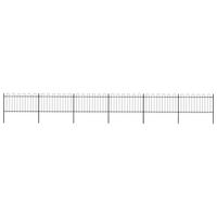 Tuinhek met ringtop staal 1070x100 cm zwart