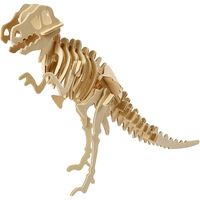 Dinosaurus velociraptor 3D puzzel hout bouwpakket 33 x 8 x 23 cm - thumbnail