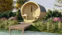 Tuindeco Barrelsauna Ø215x400 cm vuren blank- Boogdak- Onbehandeld vurenhout- Tuindeco