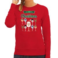 Foute Kersttrui/sweater voor dames - Kerst Wijn - rood - All I Want For Christmas