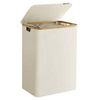 ACAZA Wasmand - Wassorteerder - 2 vakken - Bamboe - Beige ACAZA Wasmand - Wassorteerder - 2 vakken - Bamboe - Beige