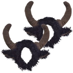 2x stuks verkleed Stieren hoorns diadeem