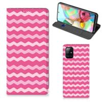 Samsung Galaxy A71 | Hoesje met Magneet | Waves Pink