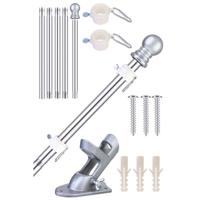 Vlaggenstok/vlaggenmast set - incl muurhouder - aluminium - 183 cm - demontabel Vlaggenstok/vlaggenmast set - incl muurhouder - aluminium - 183 cm - demontabel