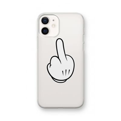 Middle finger black: iPhone 12 Transparant Hoesje