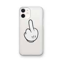 Middle finger black: iPhone 12 Transparant Hoesje