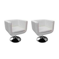 Barstoelen 2 st kunstleer wit