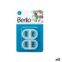 Pillendoos met Compartimenten Berilo HW0929-2 HW0929-2 Transparant Plastic 11,5 x 18 x 2,2 cm Set (12 Stuks)