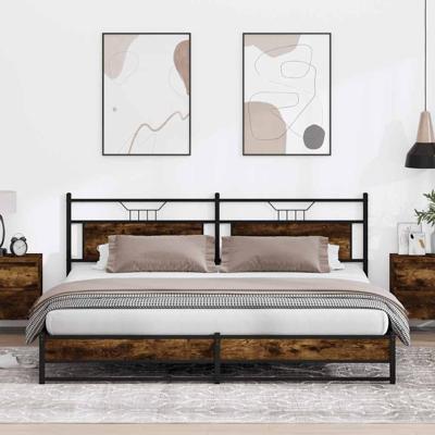 Bedframe zonder matras metaal gerookt eikenkleurig 200x200 cm