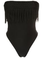 Amir Slama maillot de bain à franges en macramé - Noir - thumbnail