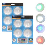 LED Nachtlampjes set van 8x - draadloos - multi kleuren - kinderkamer - incl. afstandsbediening